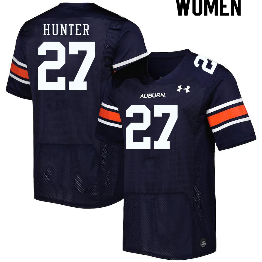 Women #27 Jarquez Hunter Auburn Tigers College Football Jerseys Stitched-Navy - Click Image to Close